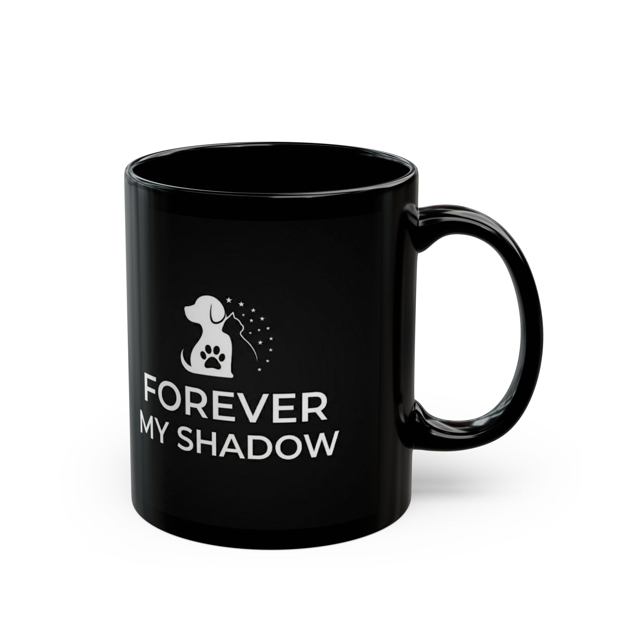 Forever My Shadow Dog Memorial Mug - Black Ceramic Coffee Cup (11oz/15oz)